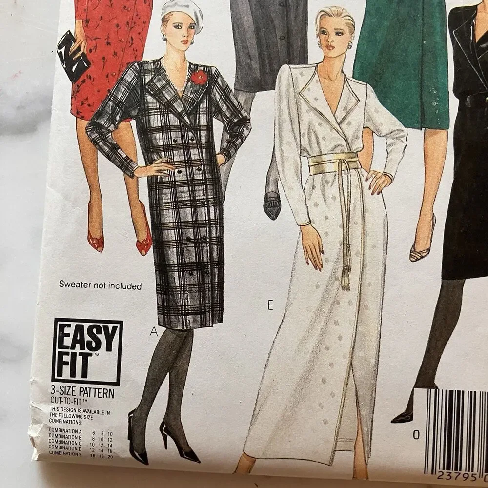 McCall Sewing Pattern 8813 Women’s Dresses Size 12, 14 & 16 Vintage Uncut‎